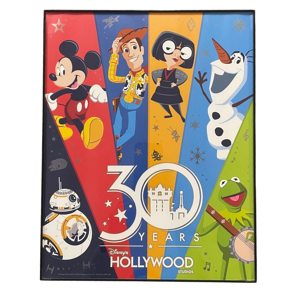 Disney Hollywood Studios 30th Anniversary 2019 Framed‎ Art Mickey Pixar